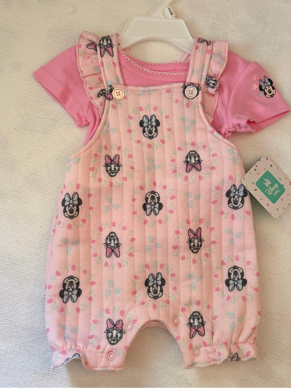 Disney Pink Minnie & Daisy Quilted Shortie Romper